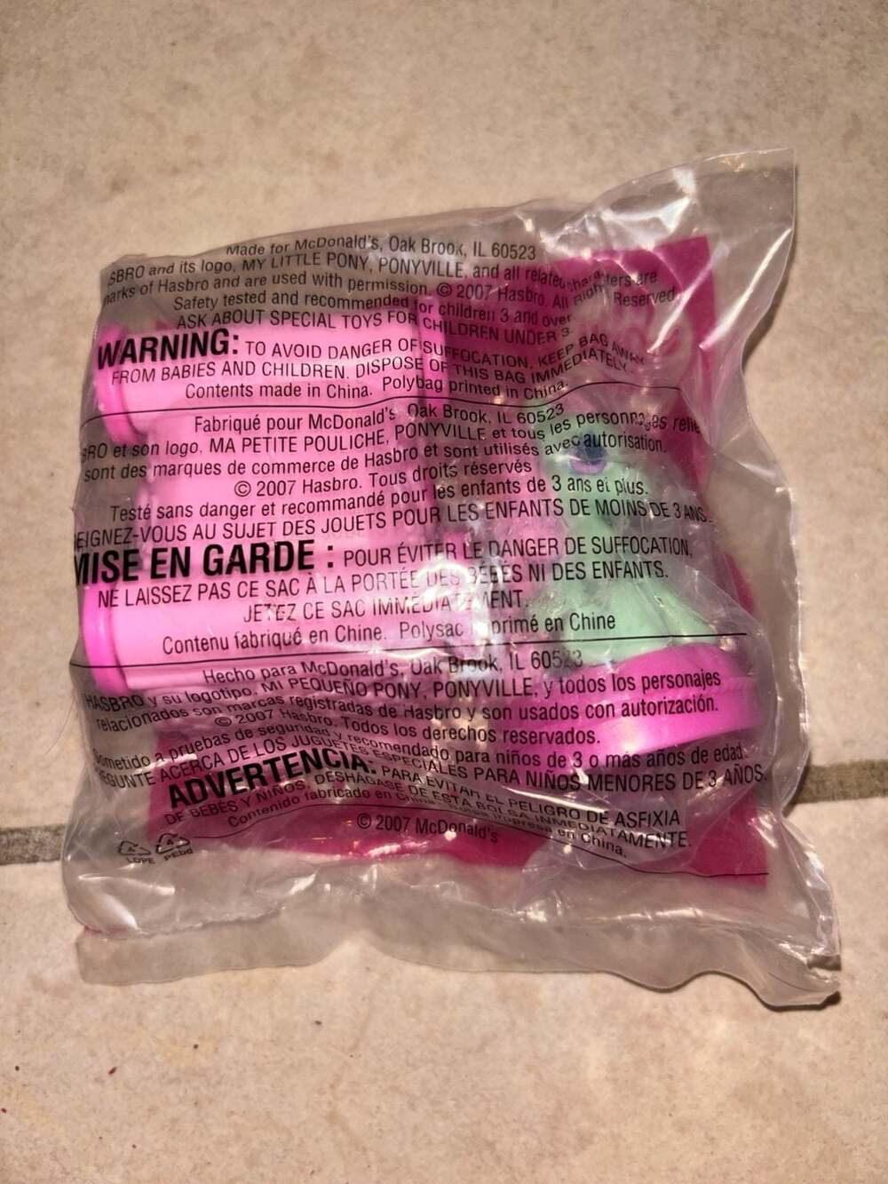 Mcdonalds 2007 Happy Meal Ponyville My Little Pony Minty with Wagon